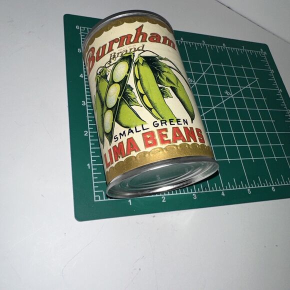 VTG Advertising Edgett But ham CO‎ Newark NY Small Green Lima Beans Can - Picture 10 of 10